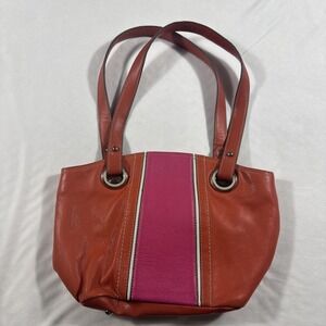 TIGNANELLO ShoulderBag Retro Glam '60s-'70s‎ Hot Pink/Orange 100% Leather Tote